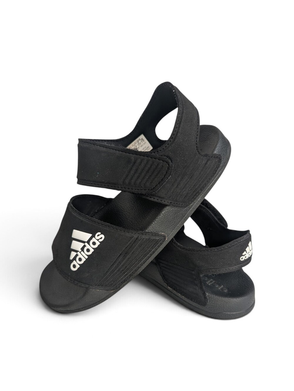 Adidas Kids Comfort Adjustable Slide Sandals  | Black White | Size 2